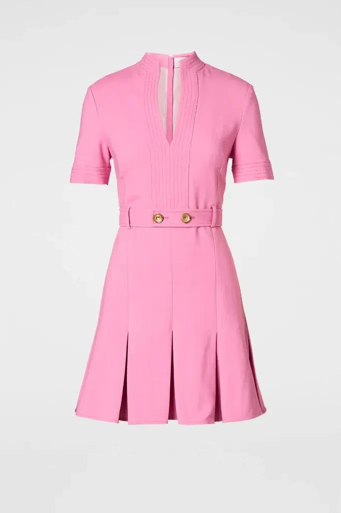 Scanlan Theodore Tailored Pleat Mini Dress Pink Size 10 photo 3