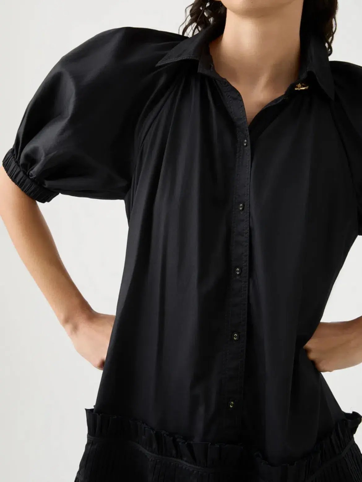 Aje Novella Midi Smock Dress Black Size AU 14 photo 3