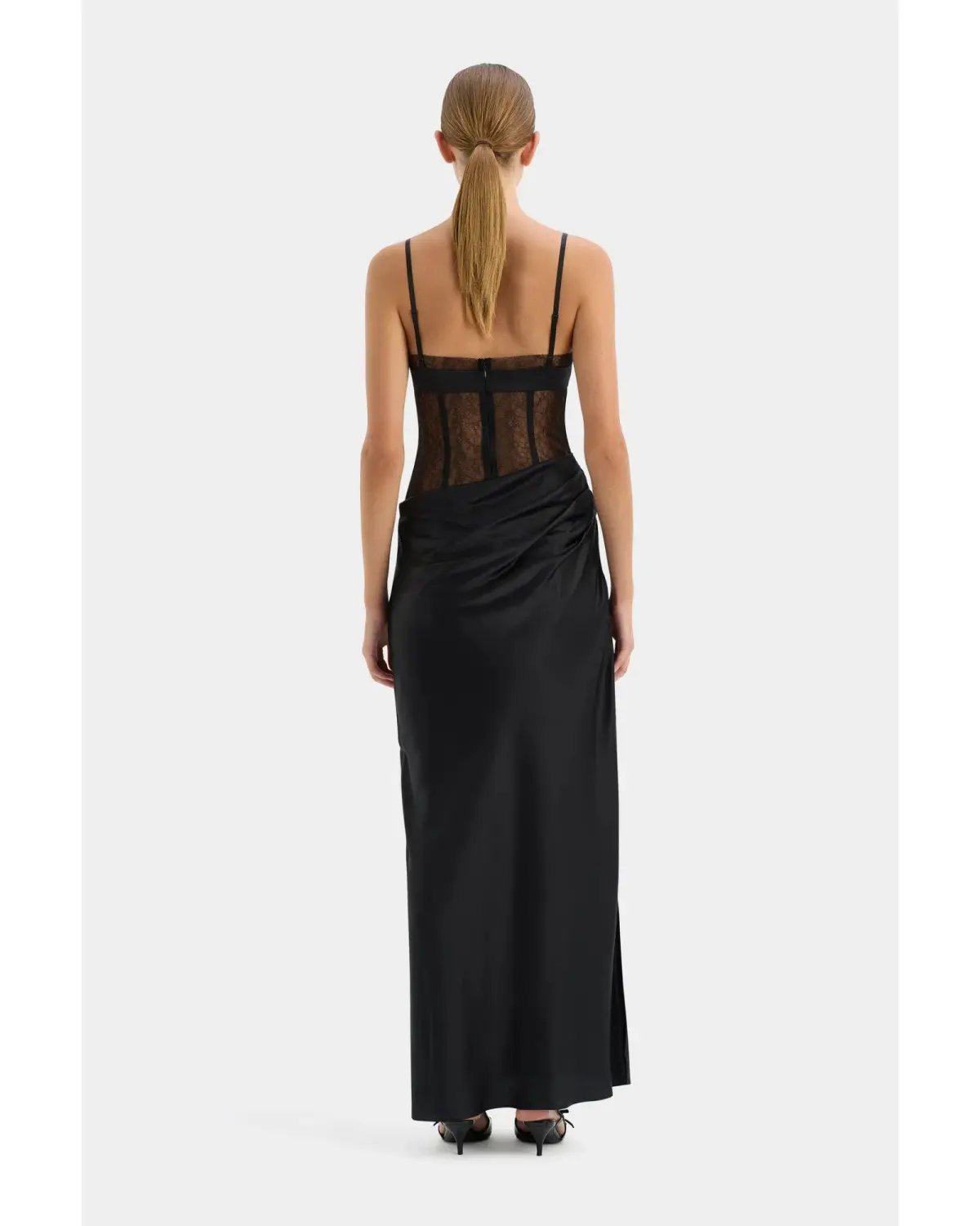 Sir the Label The Dunya Draped Gown in Black Size AU 10 photo 5