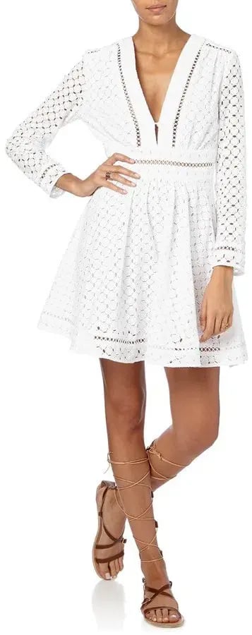 Zimmermann Ryker Lace Broderie Mini Dress White Size 0 / AU 8 photo 4