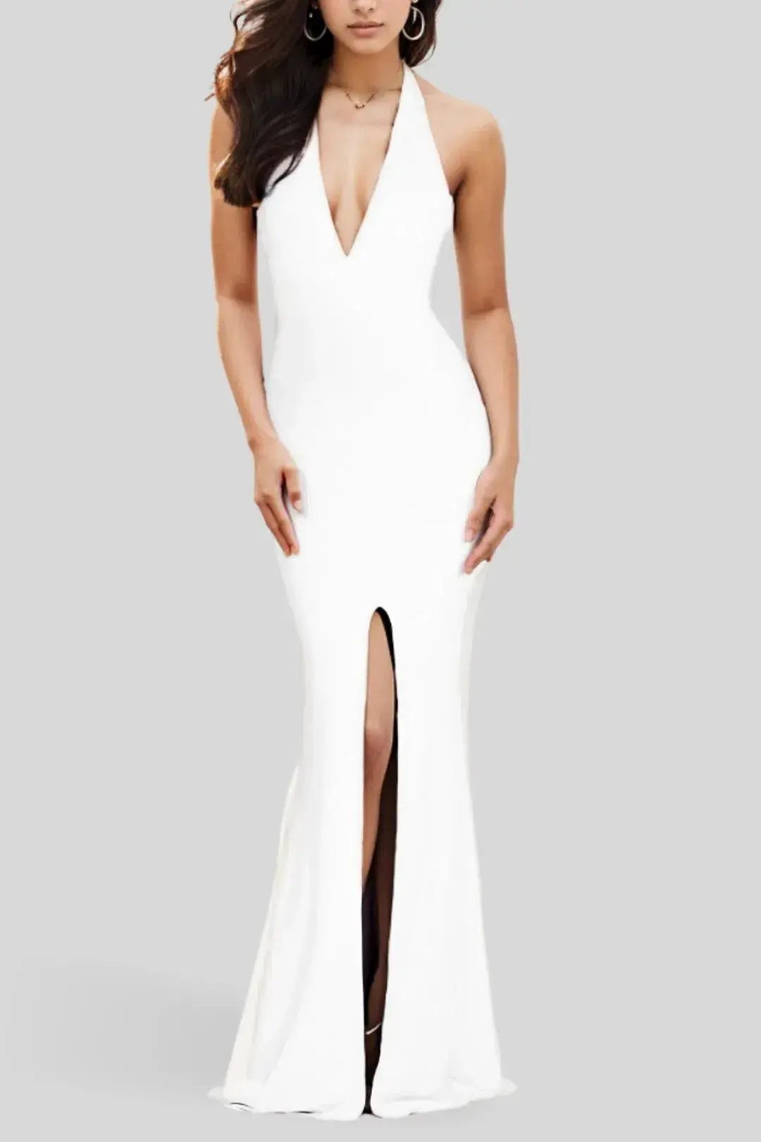 Nookie Illegal Halter Gown in White Size 8 photo 2