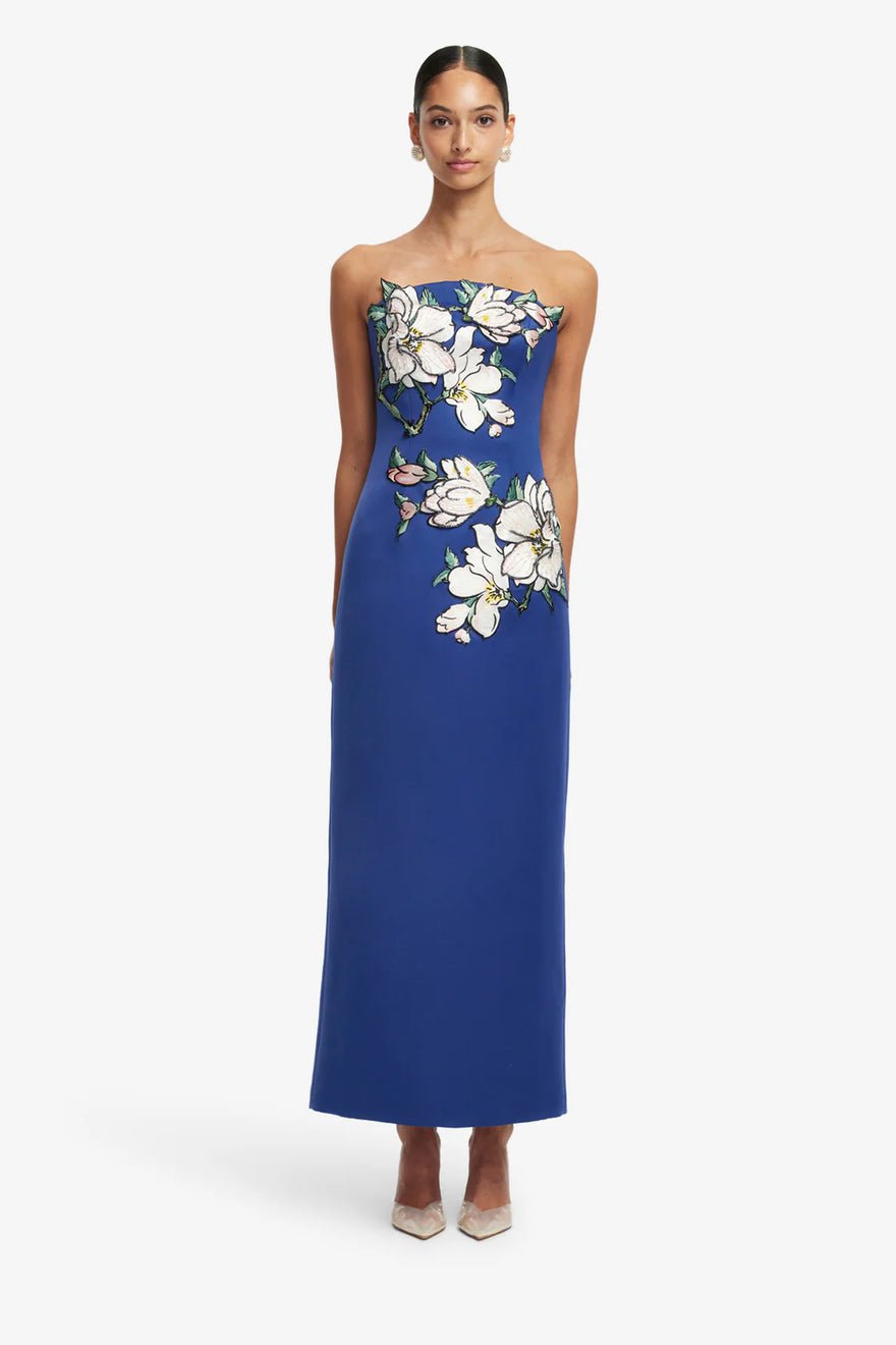 Leo Lin Ava Appliqué Bustier Maxi Dress - Midnight Magnolia Print photo 2