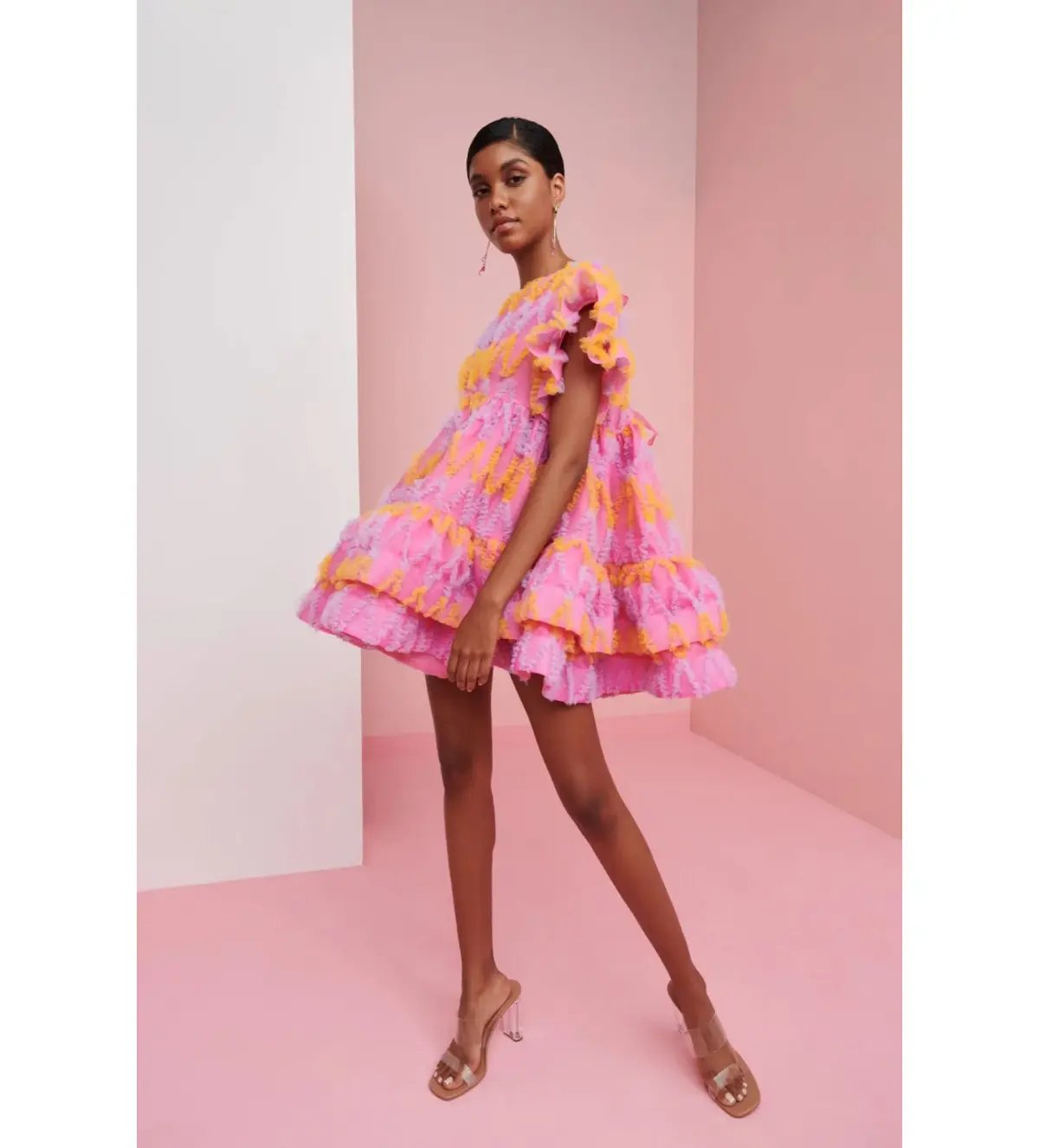 CeliaB Coral Mini Dress Pink Size L/AU 14 photo 3
