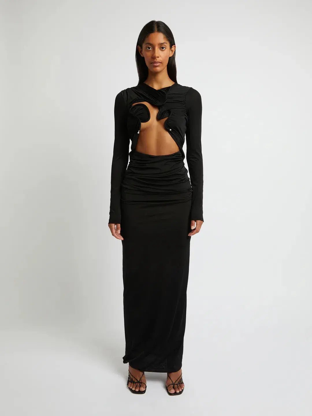 Christopher Esber Venus Long Sleeve Dress Black Size 8 / 8-10 AU photo 2