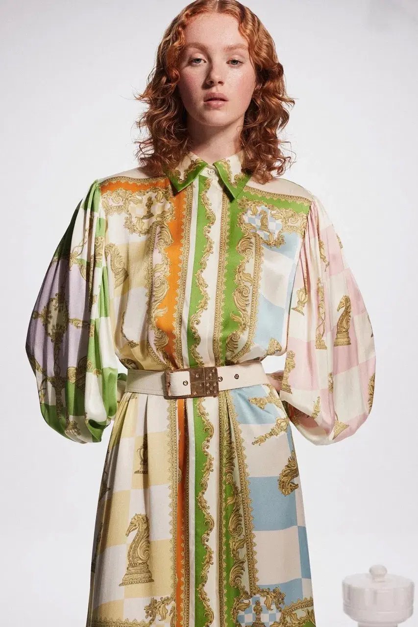 Alemais Checkmate Silk Shirtdress Multi Size AU 8 photo 19