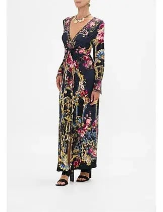 Camilla Long V Neck Twist Front Jersey Dress Size 14/L photo 2