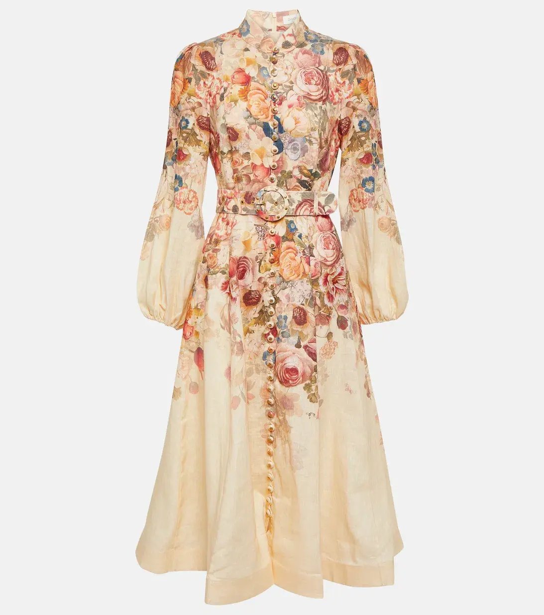 Zimmermann Luminosity Buttoned Midi Dress Morisot Cream Size 2 / Au 12 photo 3