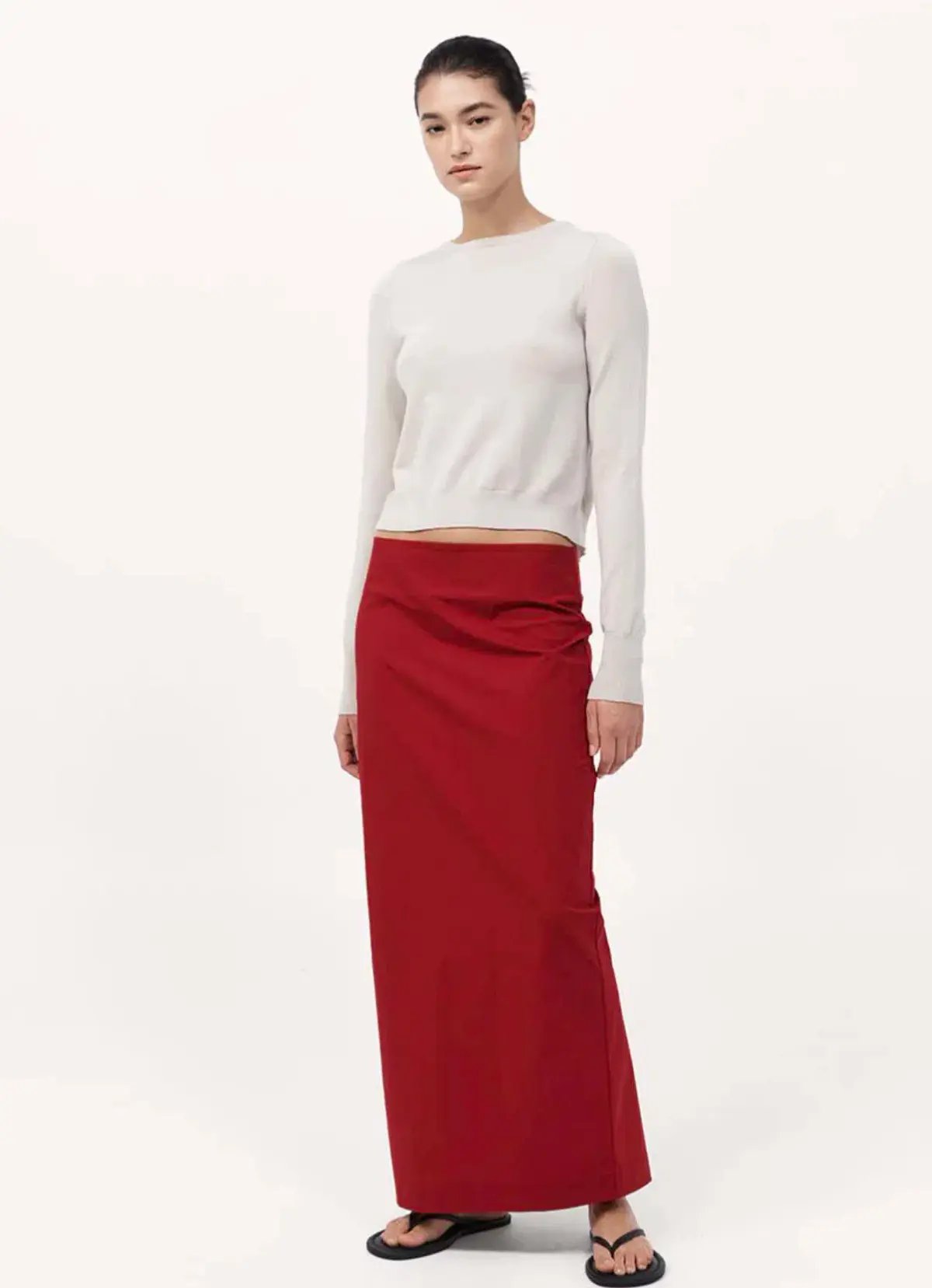 St Agni Strapless Tie Back Top and Minimal Column Skirt Set Rosso Red Size 8 photo 5