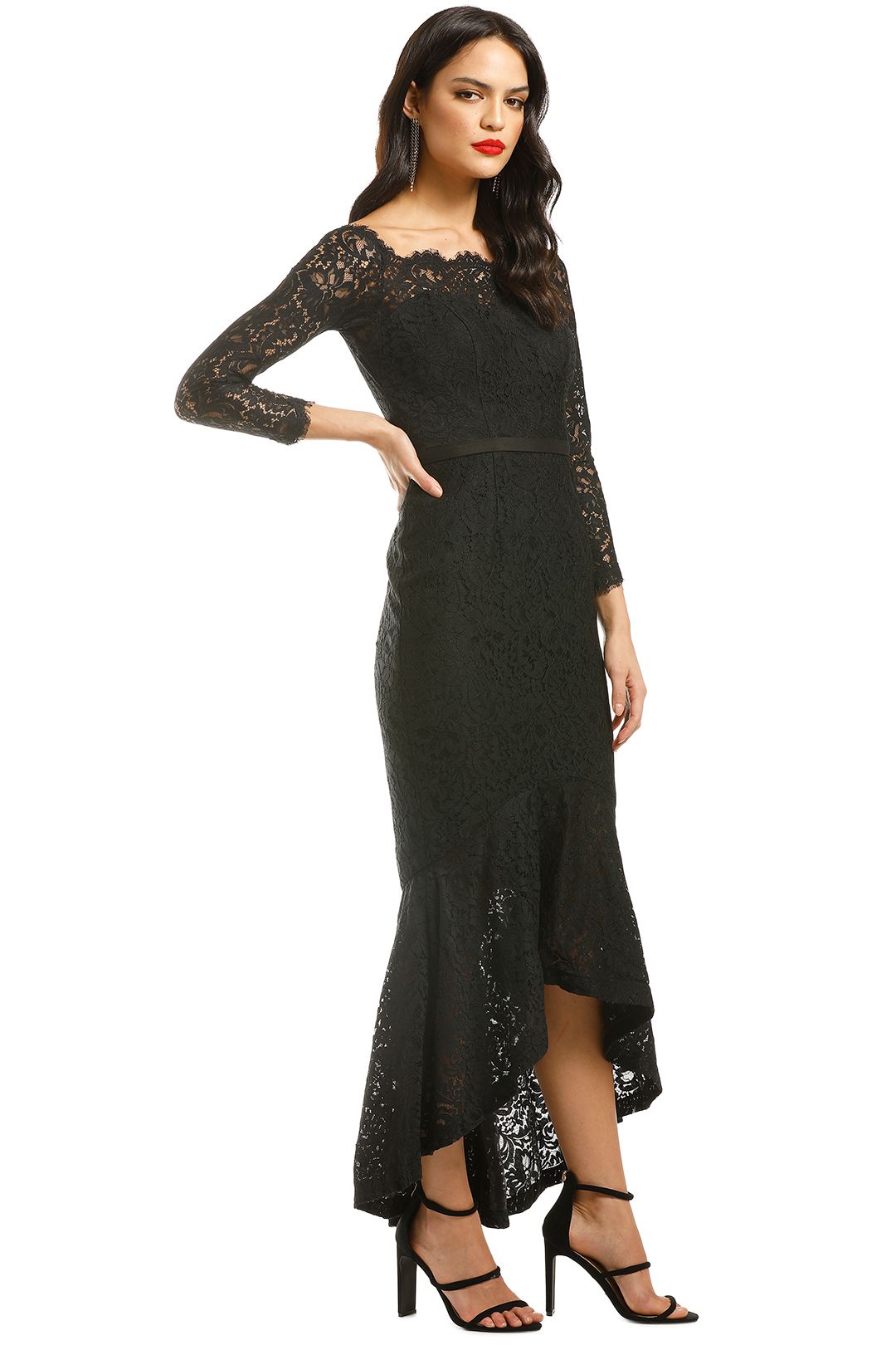 Sofia Mermaid Hem Gown - Black photo 2