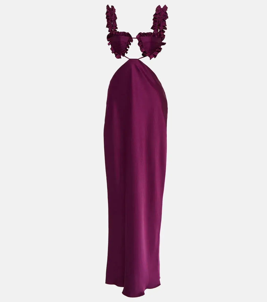 Attico Amber Cutout Satin Midi Dress In Purple Size 6 photo 4