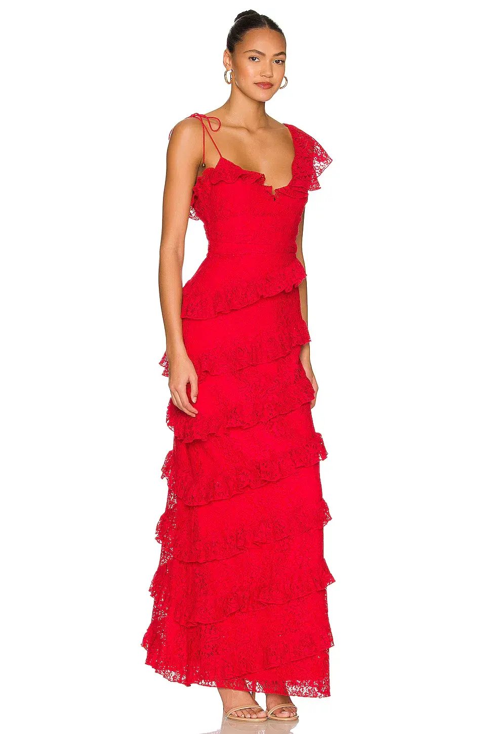 Tularosa Kristen Lace Gown Cherry Red Size 6 photo 2