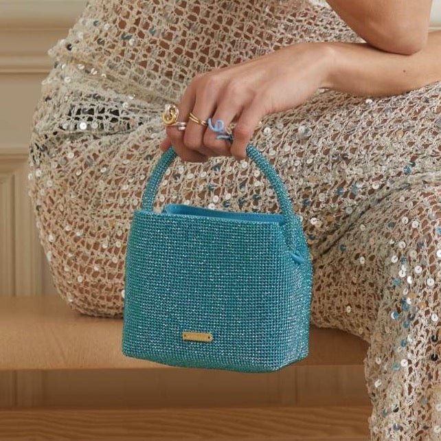 Cult Gaia Solene Mini Rhinestone Bag | Blue photo 2
