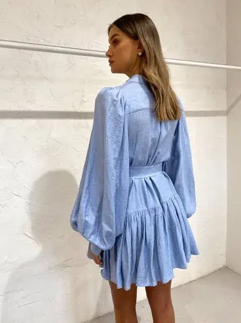 Acler Sherwood Dress in Cornflower Blue Size AU 10 photo 3