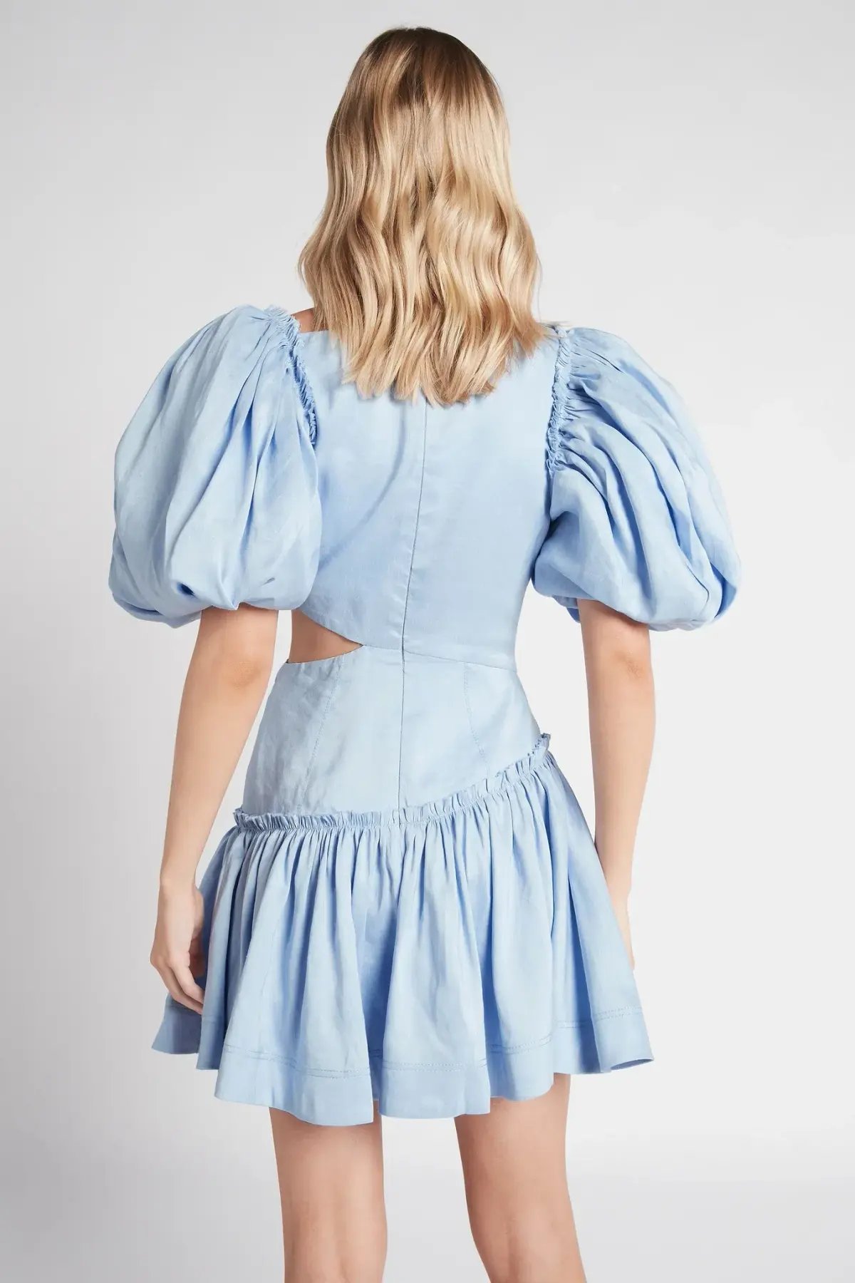 Aje Chateau Mini Dress Sky Blue Size 12 photo 2