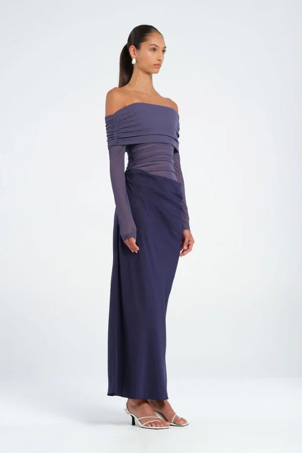 Benni Yasmin Off Shoulder Dress - Navy photo 2