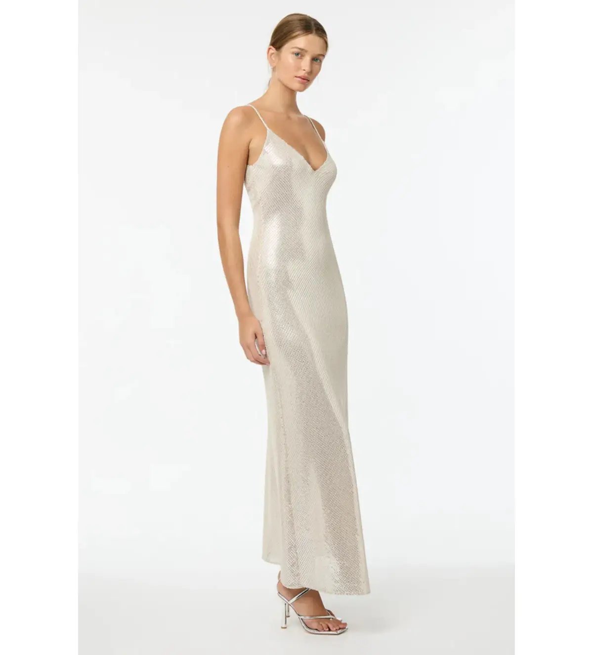 Manning Cartell High Voltage Slip Maxi Dress Nude Silver Size 12 photo 2