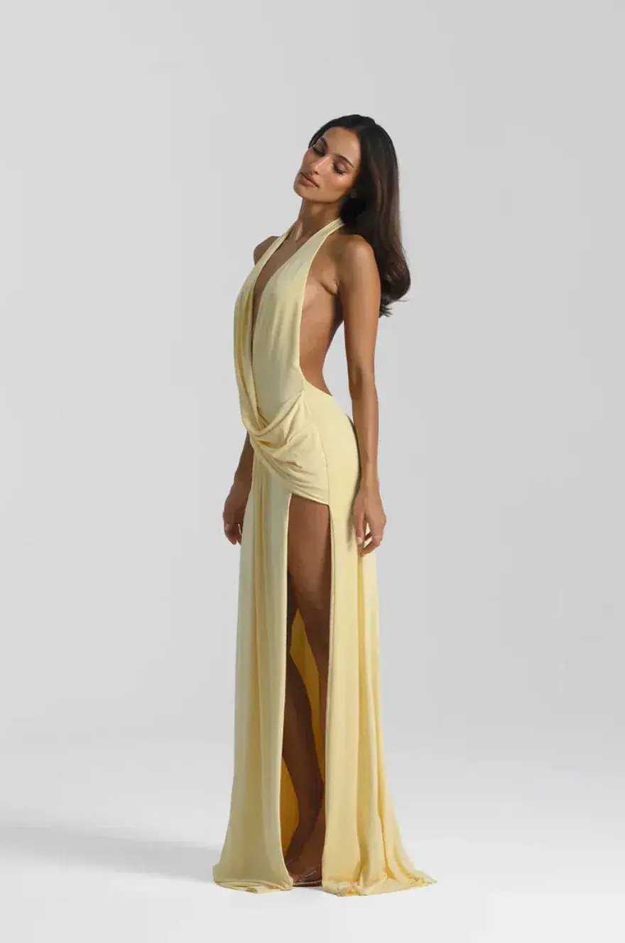 Natalie Rolt Winona Gown Yellow Lemon Size 8 (1) photo 2