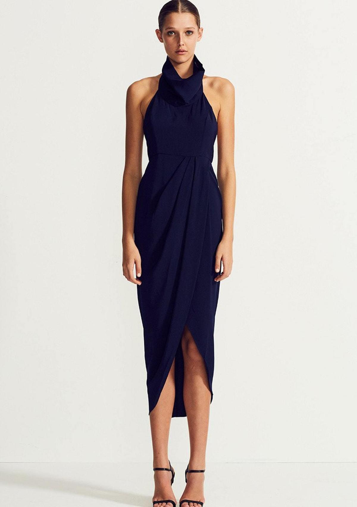Shona Joy funnel neck backless maxi Navy photo 2