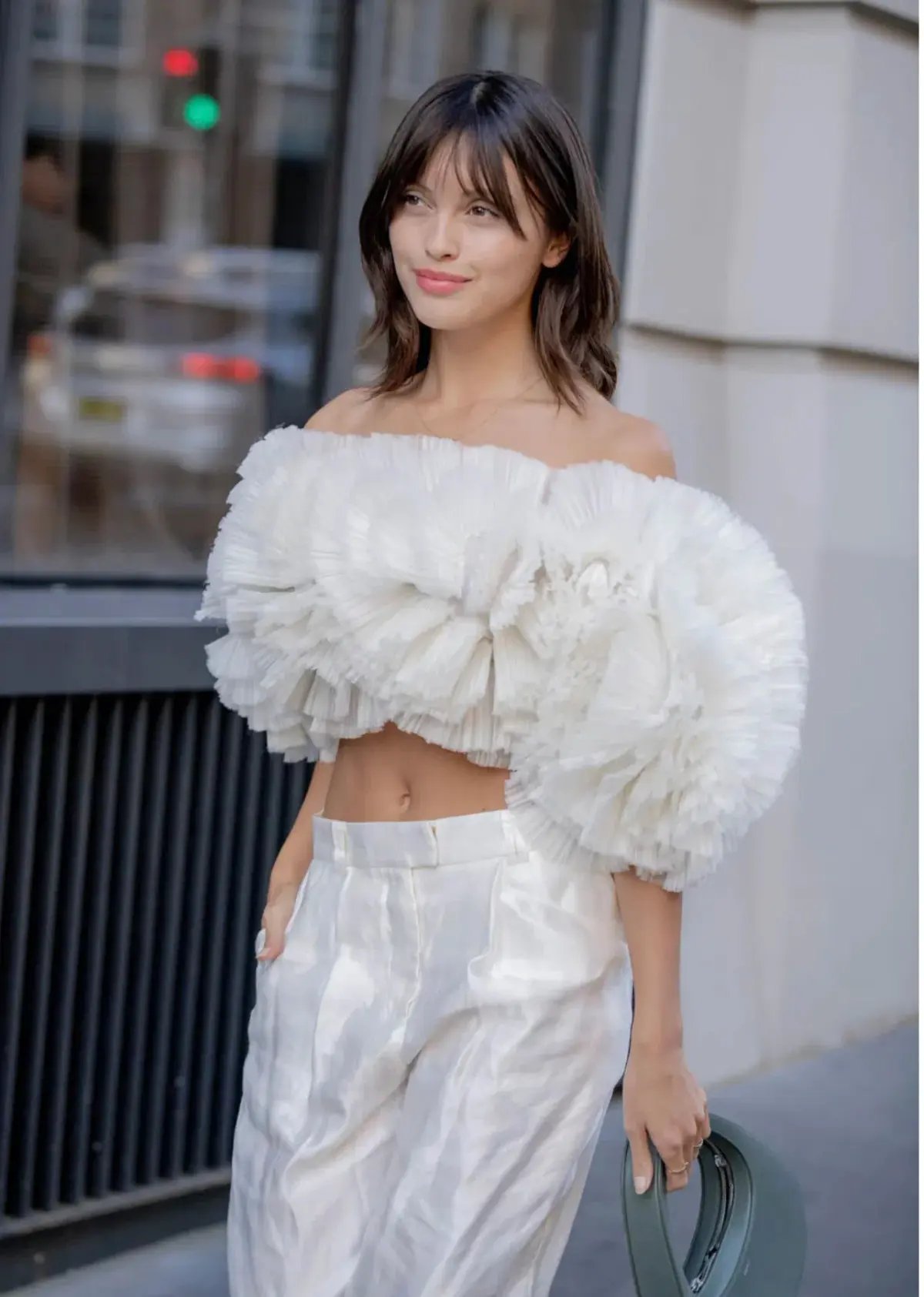 Aje Expressive Pleated Top Ivory Size 12 photo 2