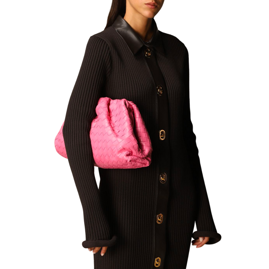Bottega Veneta Intrecciato-leather Pouch Clutch (pink) photo 3