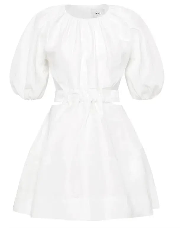 Aje Mimosa Cut Out Mini Dress White Size 8 photo 4