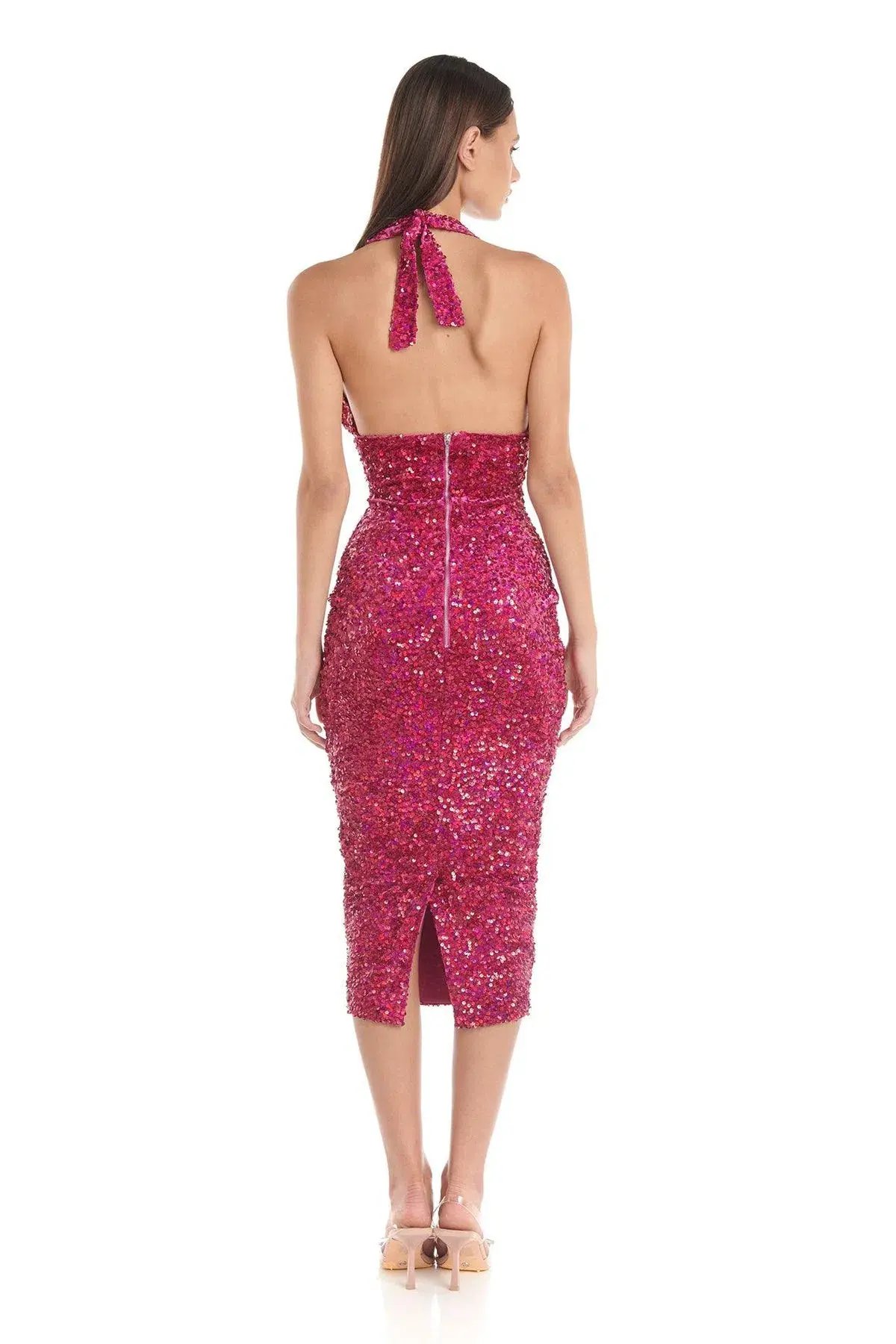 Eliya The Label Emilee Midi Dress Pink Size 8 photo 3