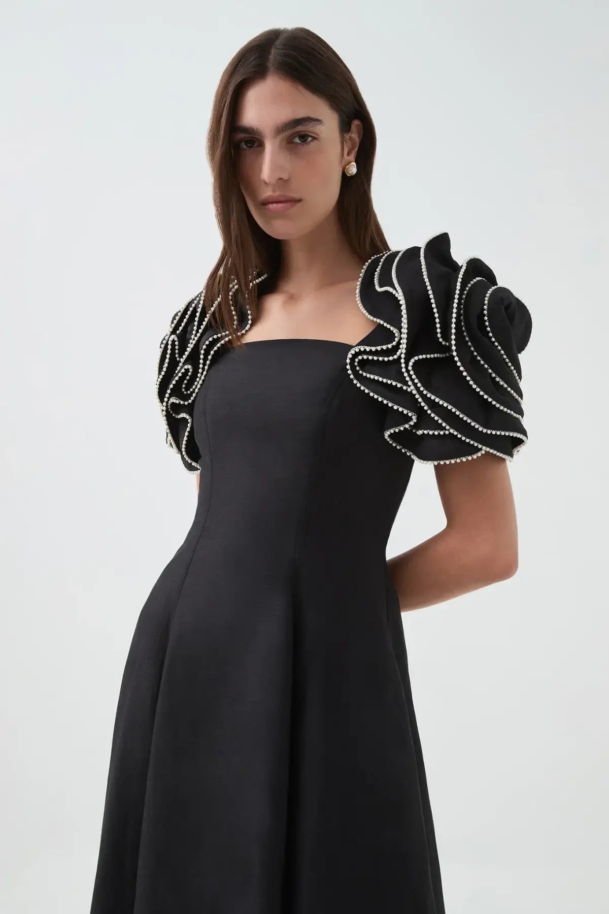 Aje Twyla Midi Dress in Black Size AU 12 photo 4