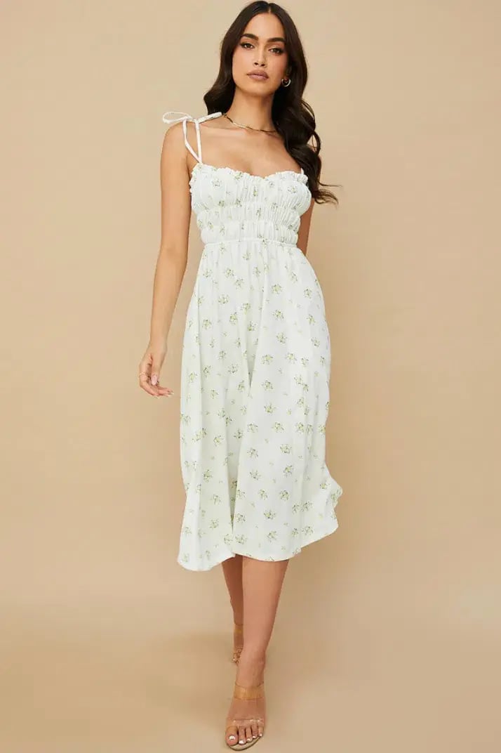 House of CB Christabel Midi Dress Ivory with Yellow & Green Floral Size M / AU 10 photo 4