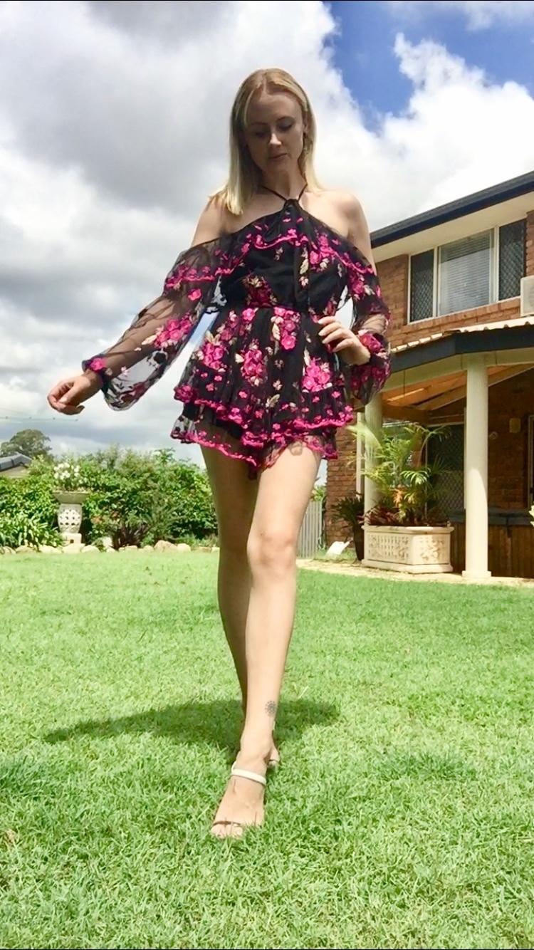 Alice McCall A Girl Like You Playsuit Black Pink Size 8 photo 2