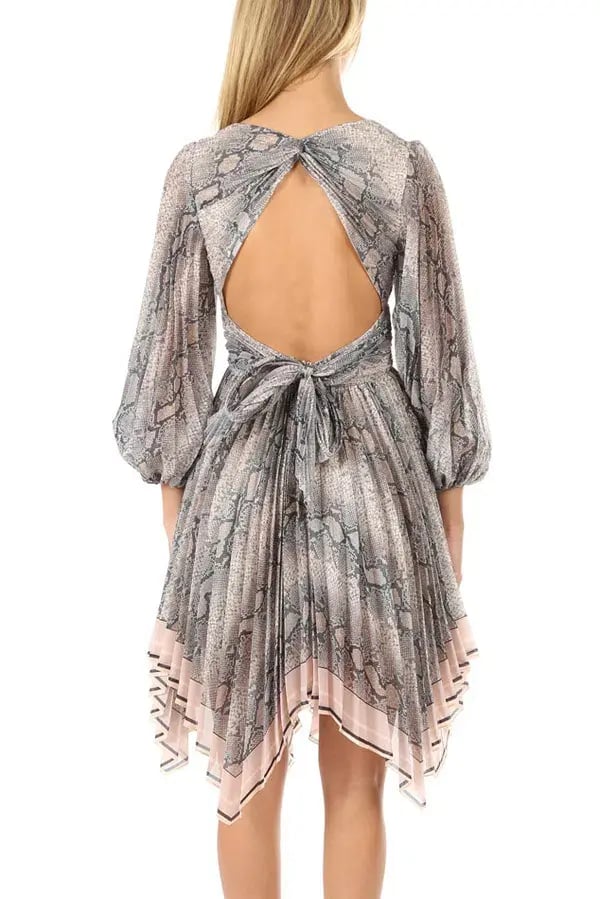 Zimmermann Corsage Pleat Mini Dress Python Print - Size 1 / 10 AU photo 4