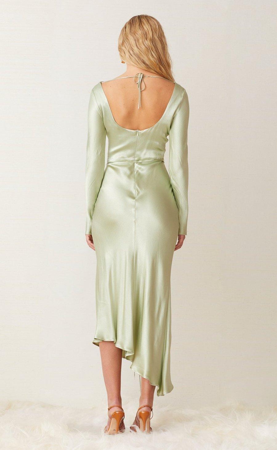 Bec & Bridge Crest Long Sleeve Midi Dress Green Size 6 photo 2