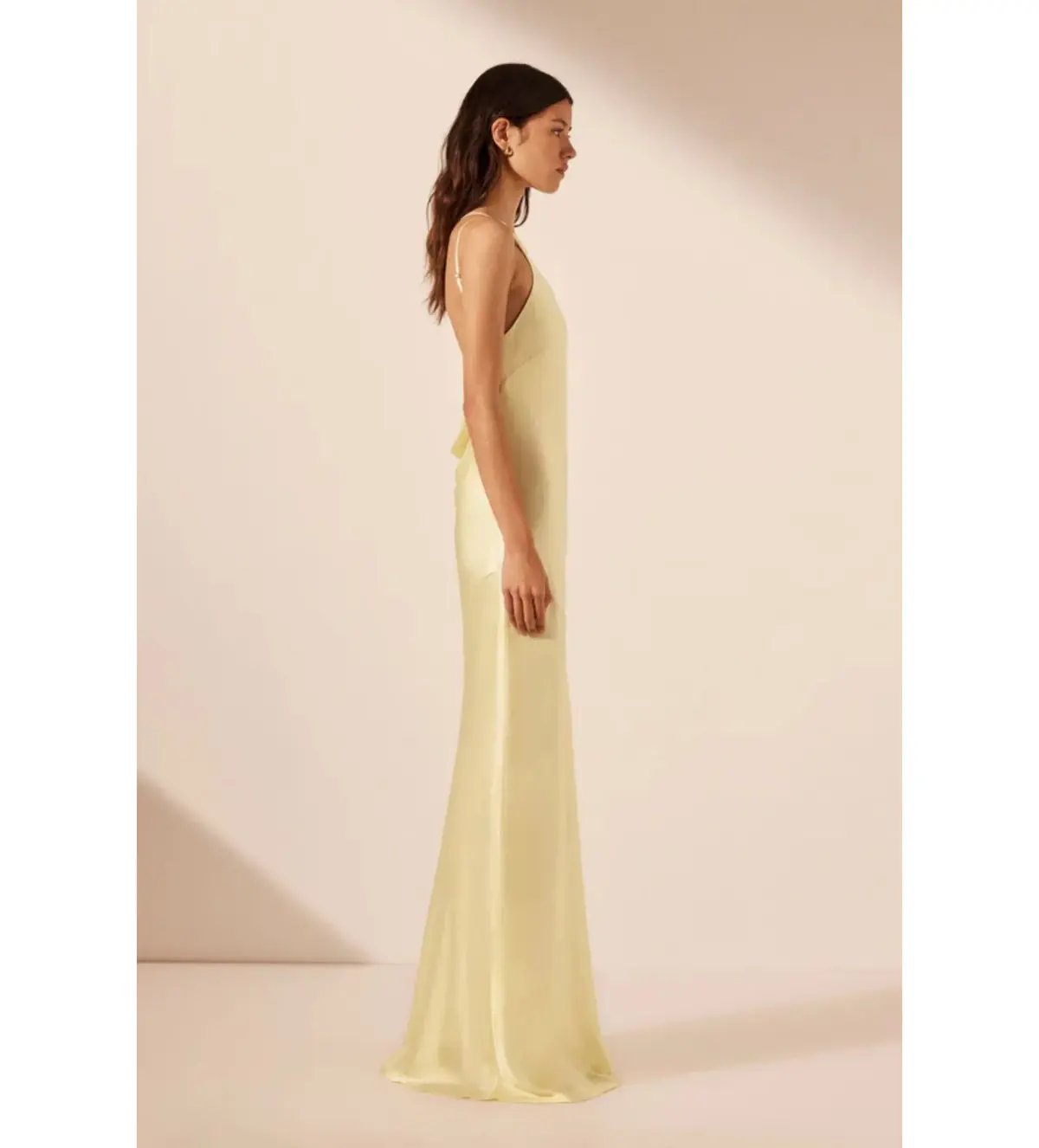 Shona Joy La Lune Cowl Back Maxi Dress in Lemon Size AU 8 photo 3