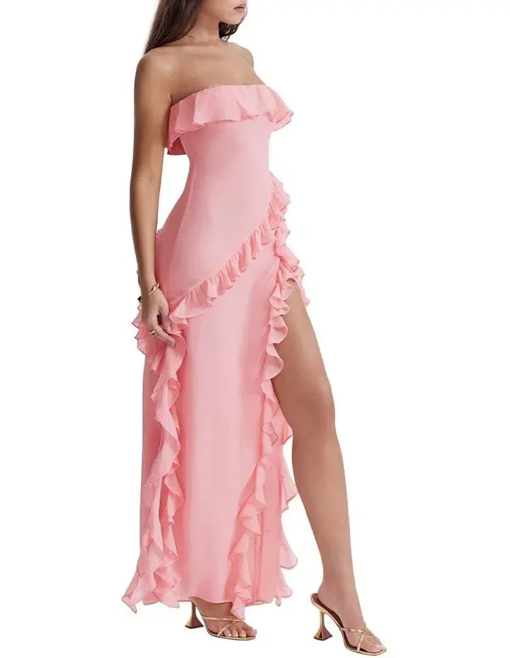 House of CB Sarina Ruffle Maxi Dress in Pink Size S / AU 8 photo 2