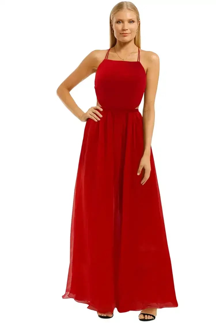 Fame and Partners Mildred Maxi Dress in Red Size 12 photo 4