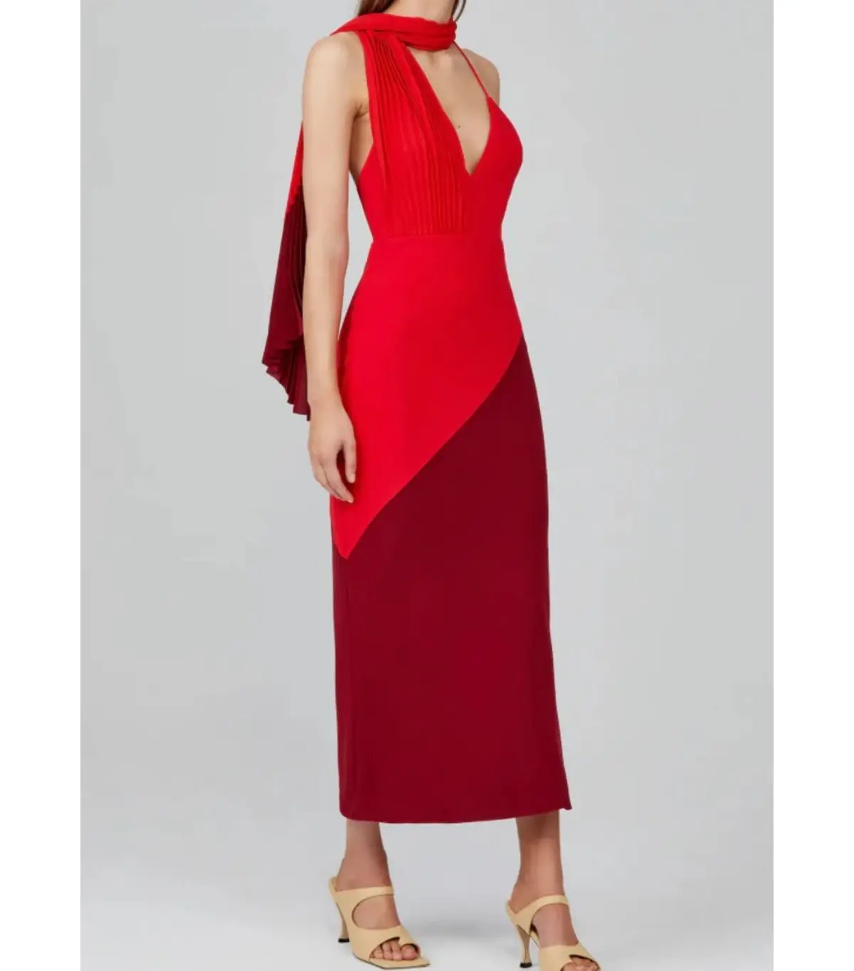 Acler Flora Colorblock Dress Red Size AU 10 photo 3