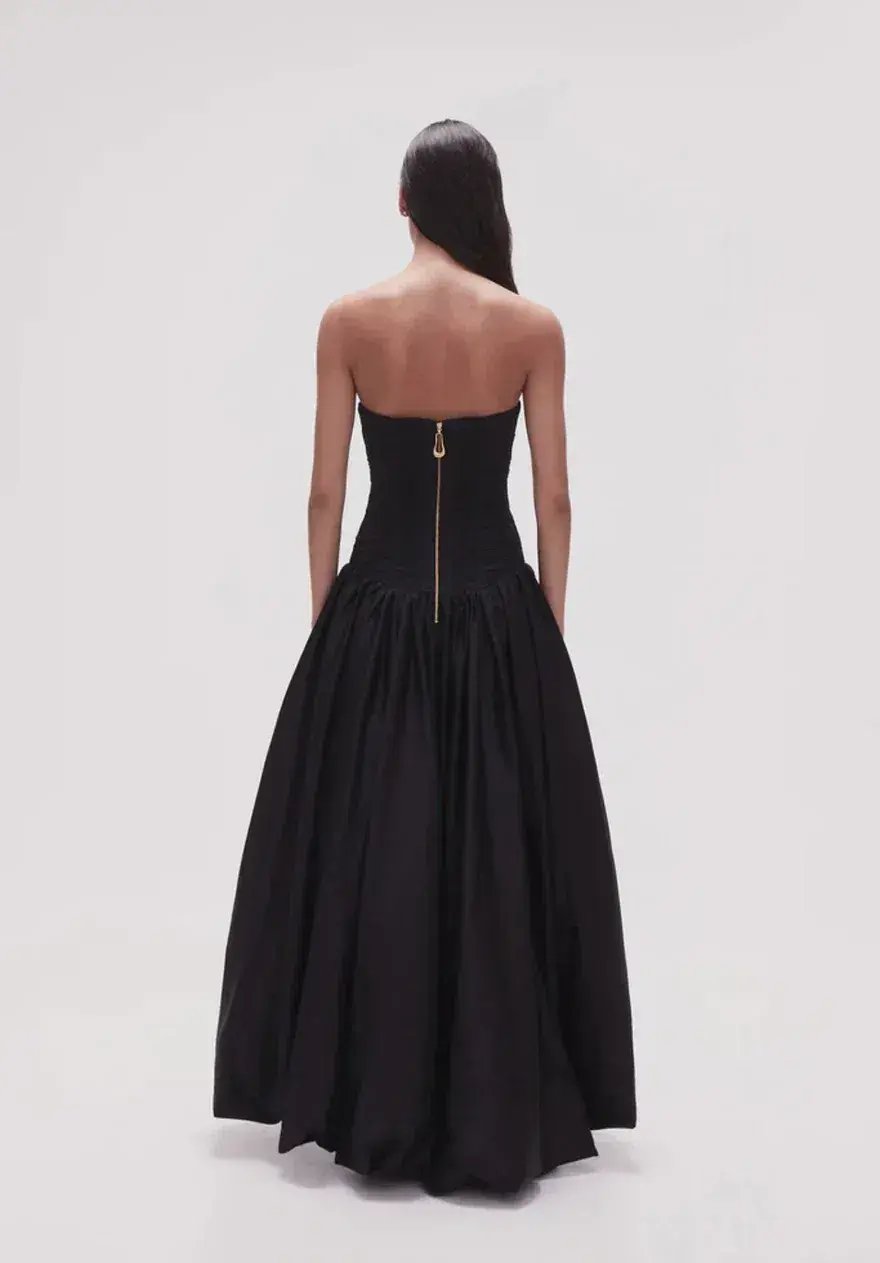 Aje Violette Bubble Hem Maxi Dress Black Size 16 photo 5