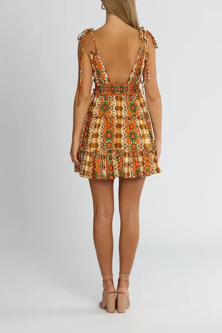 Alice McCall Clara Mini Dress in Brown Multi Size 8 photo 3