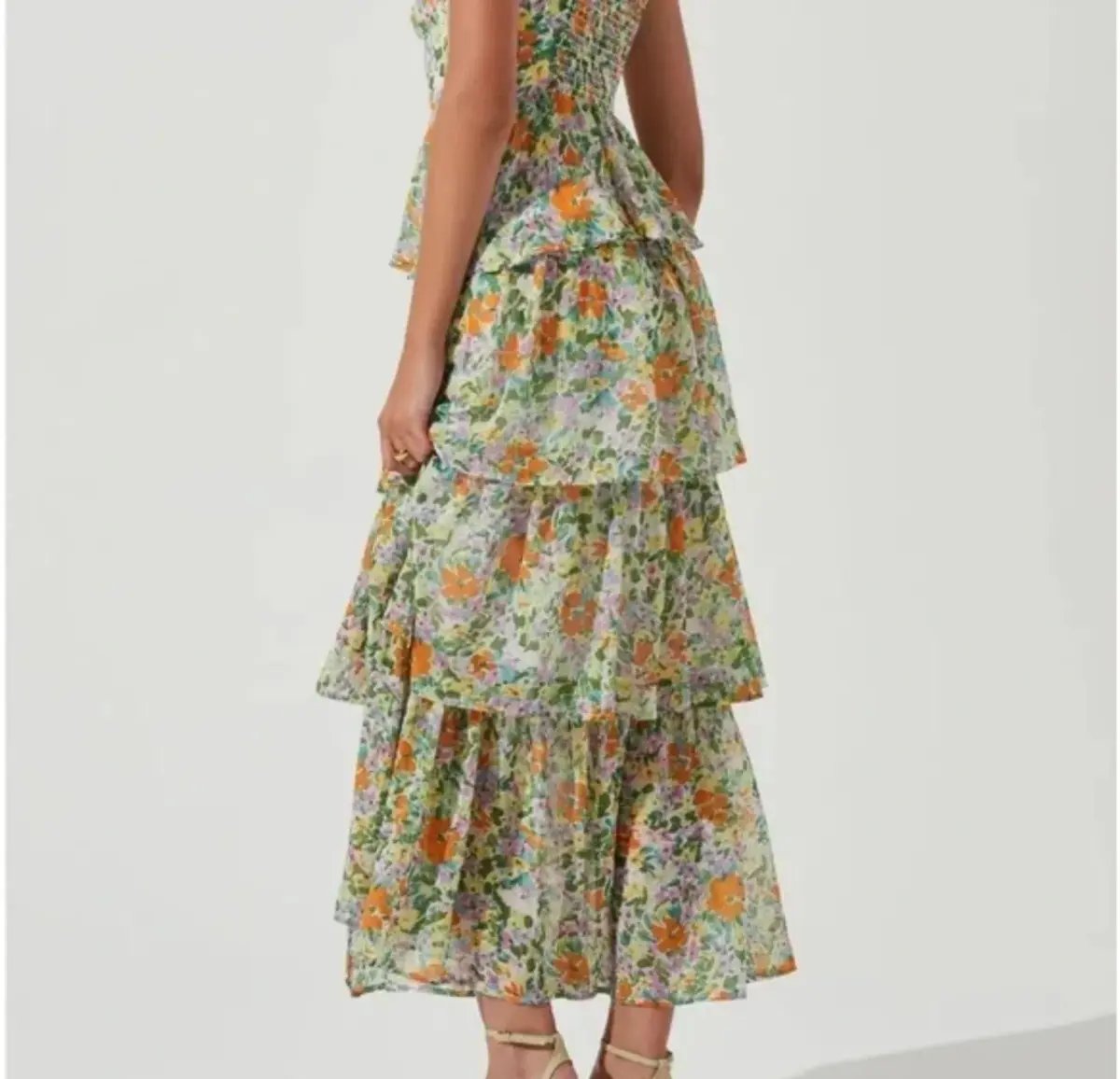 Astr Midsummer Floral Tiered Maxi Dress Size 10 photo 3