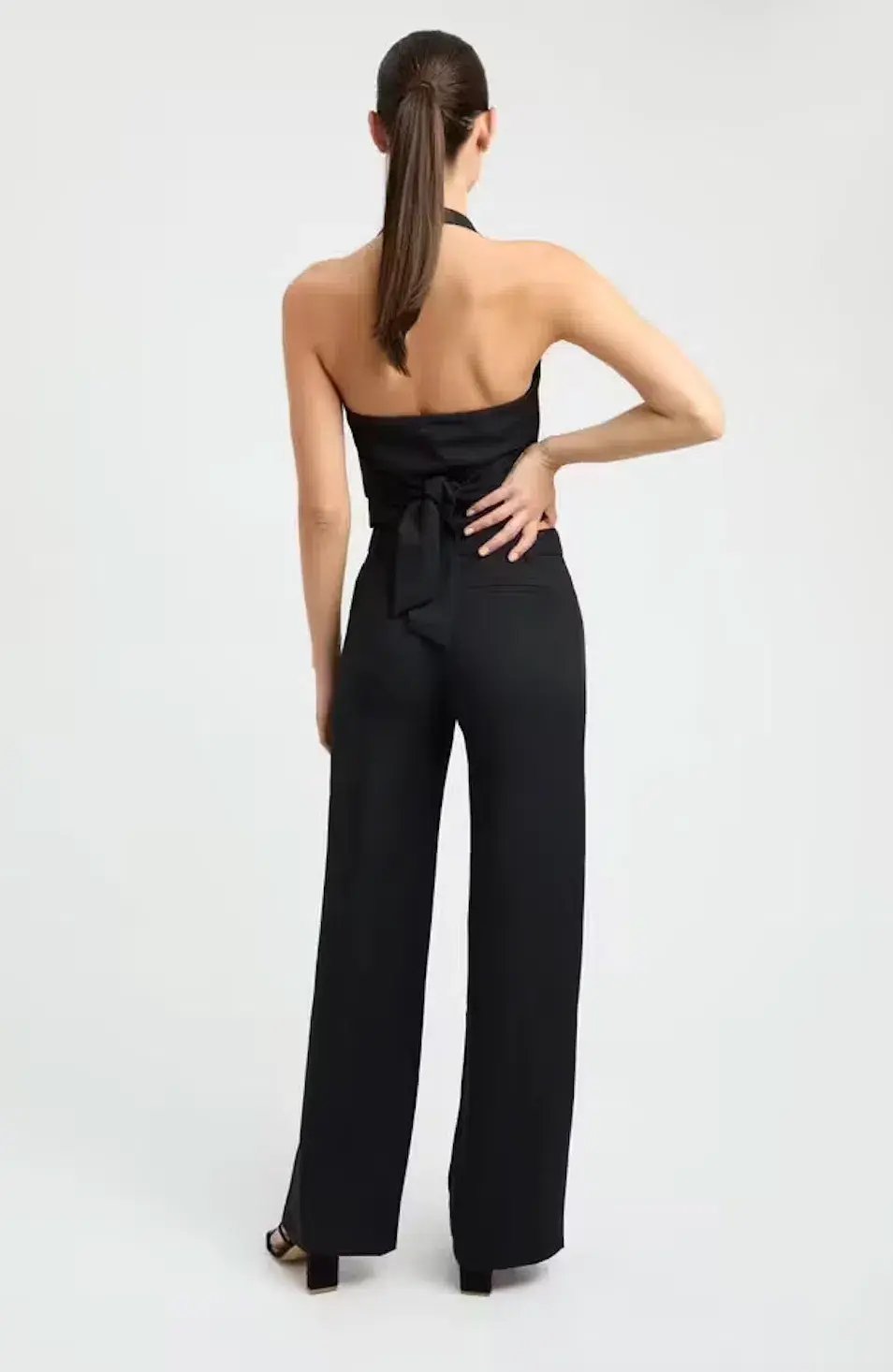 Kookai Ariel Vest Top and Low Rise Pants Set Black Size 36 / AU 8 photo 2