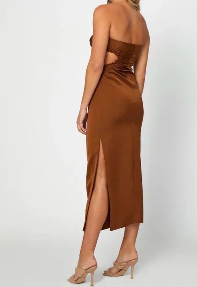 By Johnny Selena Strapless Dress Coffee Size 6 photo 3