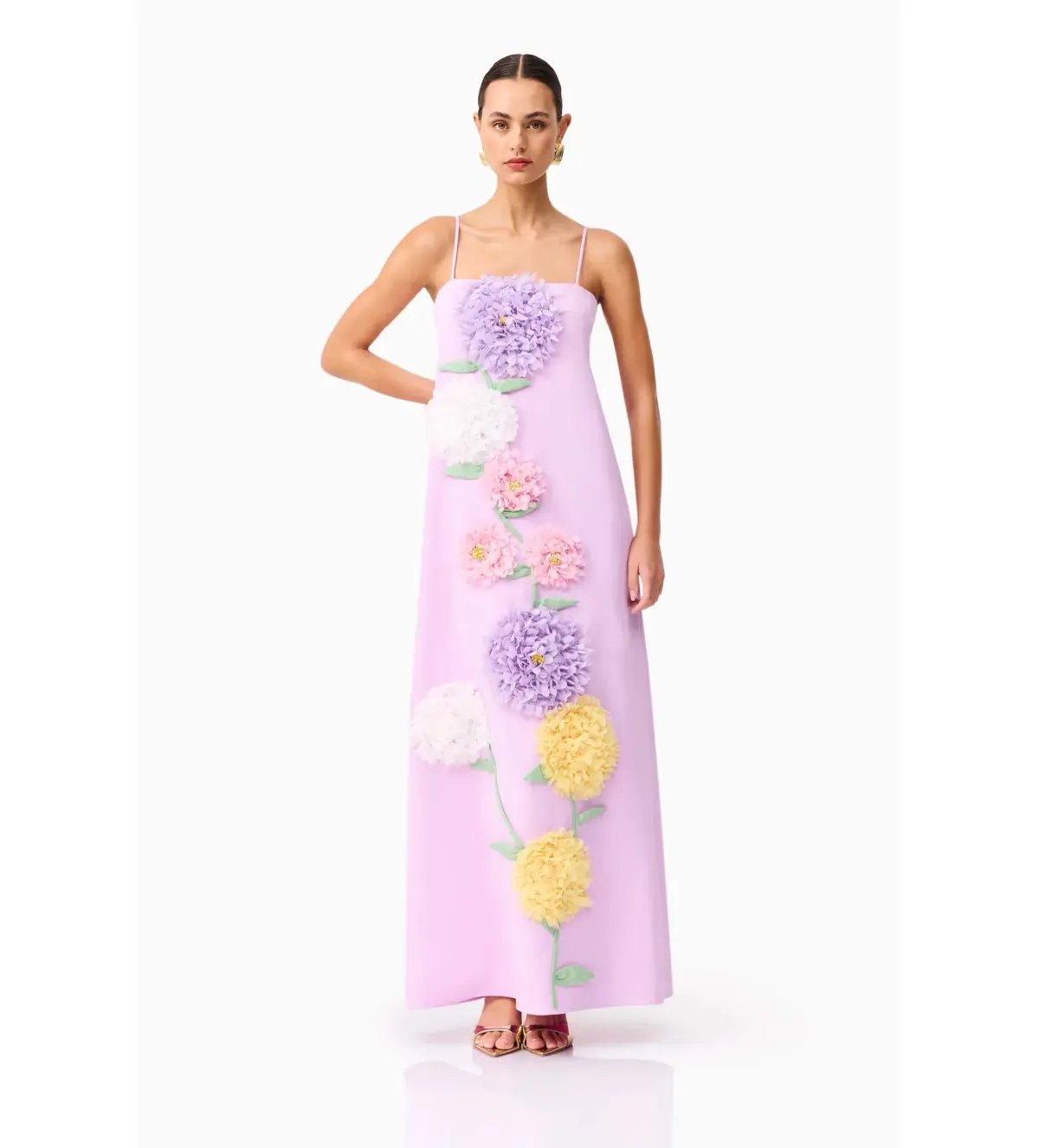 Elliatt Buttercup Embroidered Maxi Dress in Purple Size M/ AU 10 photo 2