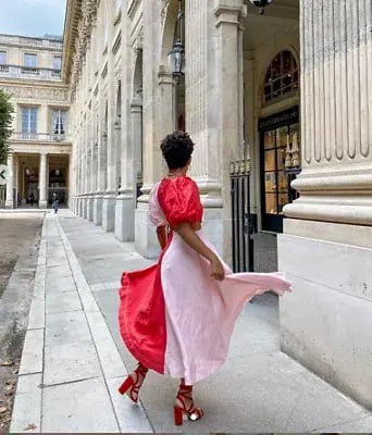 Aje Entwined Midi Dress Pink/Red Size 6 photo 3