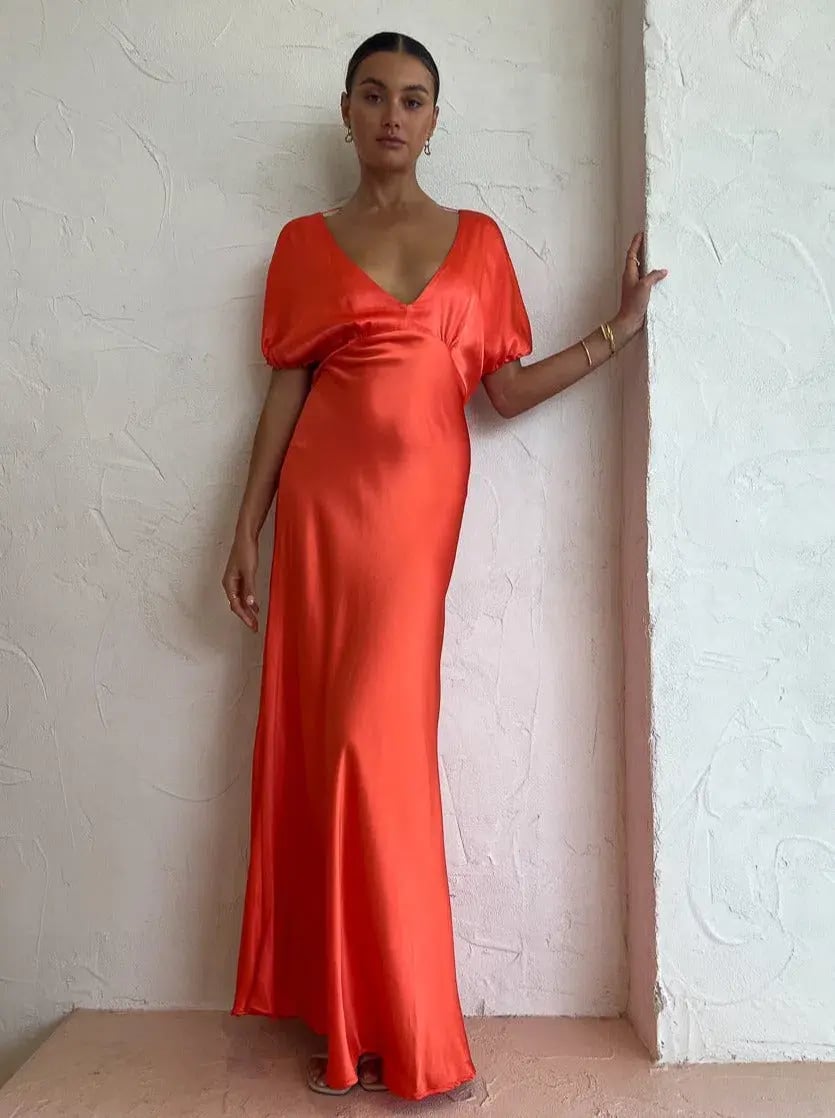 Dominique Healy Adaline Dress in Melon Orange Size 6 photo 2