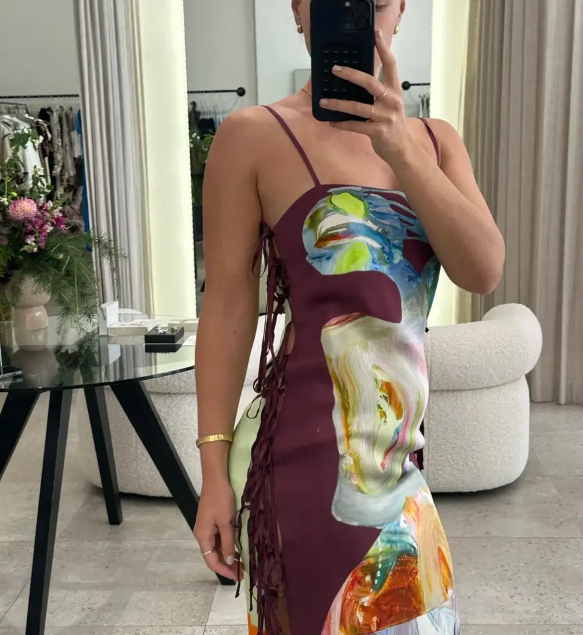 Alemais Jedda Side Tie Maxi Dress Multi Size 6 photo 4