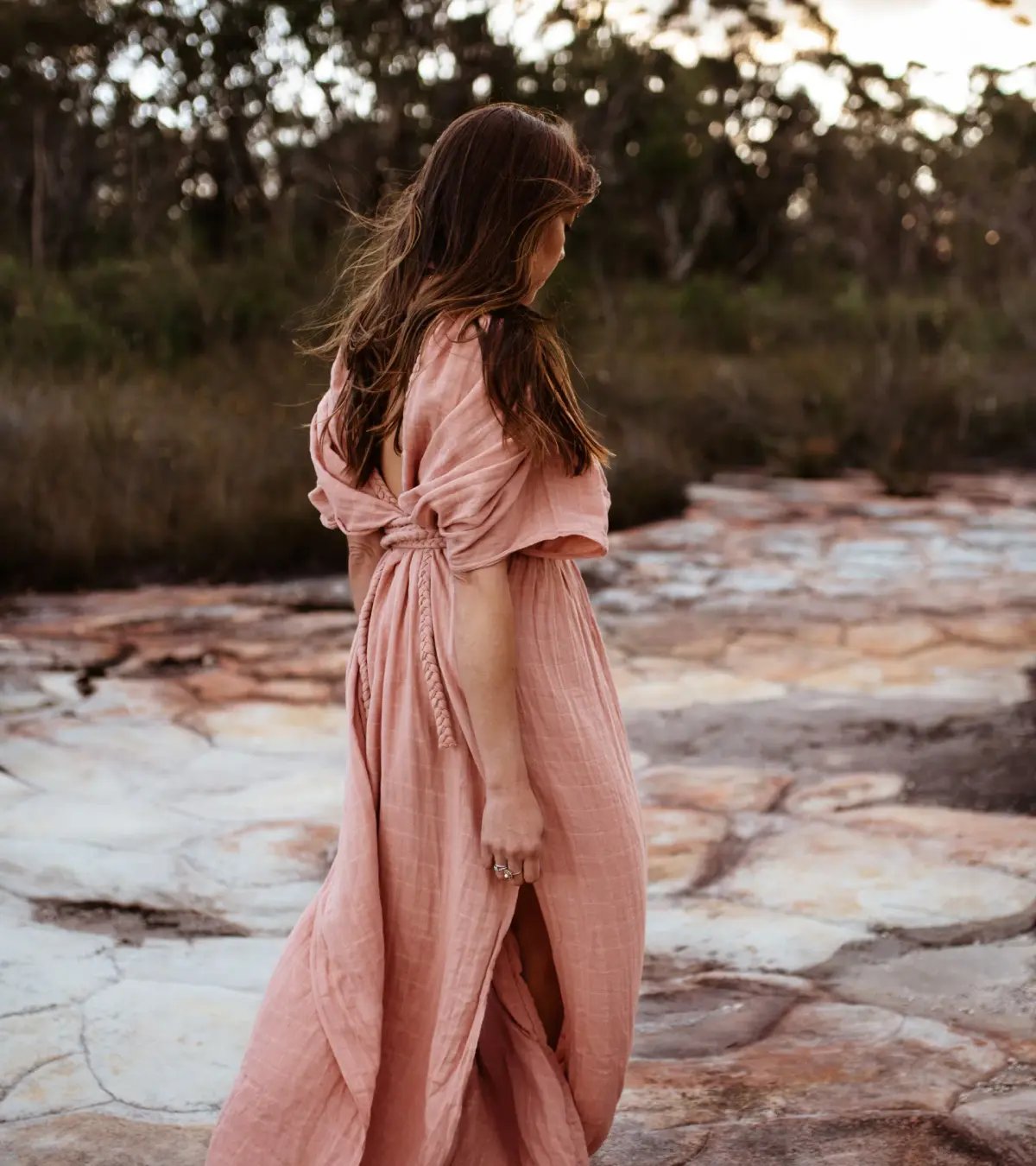 Chic Le Frique Ophelia Maxi Dress Salmon Pink One Size photo 9