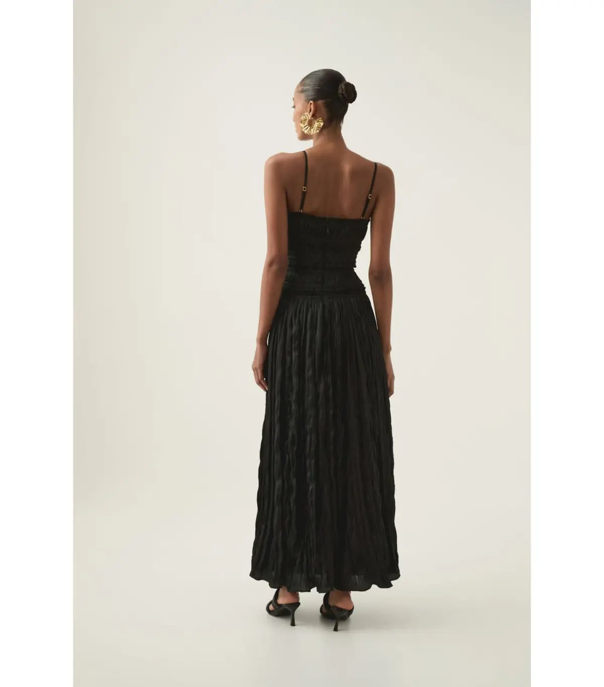 Aje Dewdrop Layered Satin Maxi Gown Black Size AU 10 photo 3