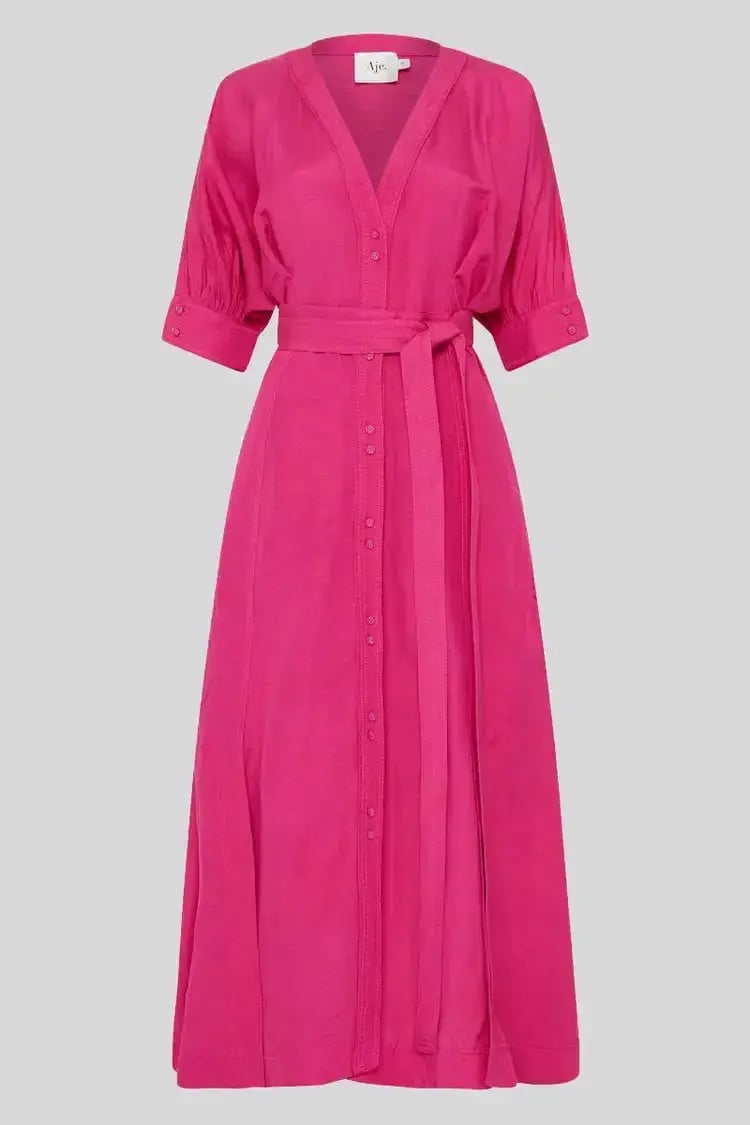 Aje Ennoble Midi Dress in Fuchsia Size 12 photo 2