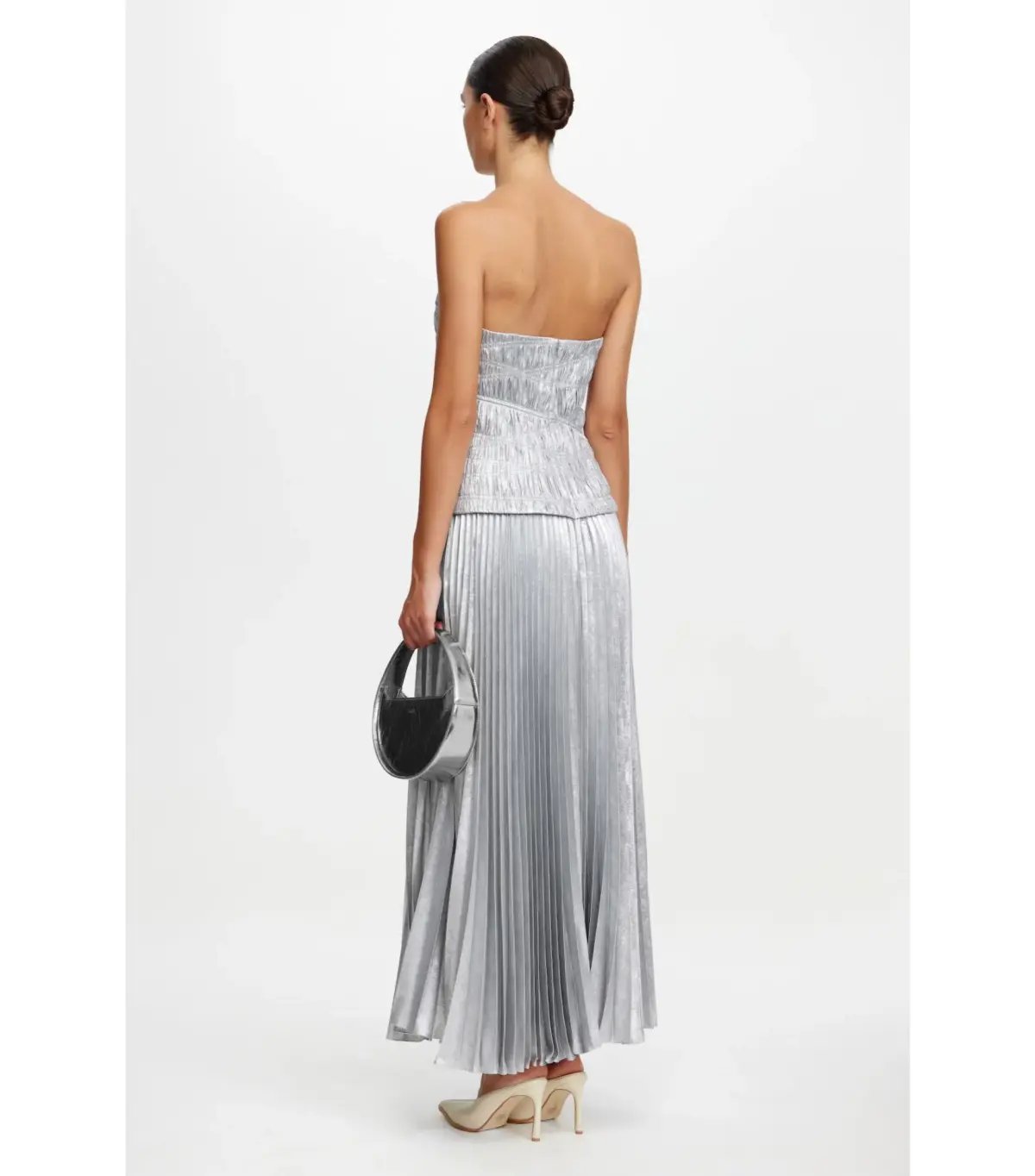 Acler Rockland Midi Dress in Dove Metallic Size AU 10 photo 3