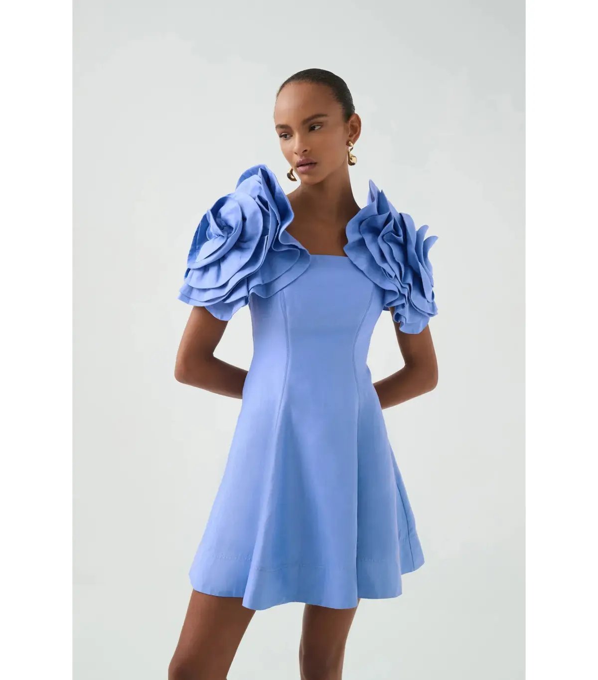 Aje Twyla Mini Dress in Oyster Blue Size AU 8 photo 3