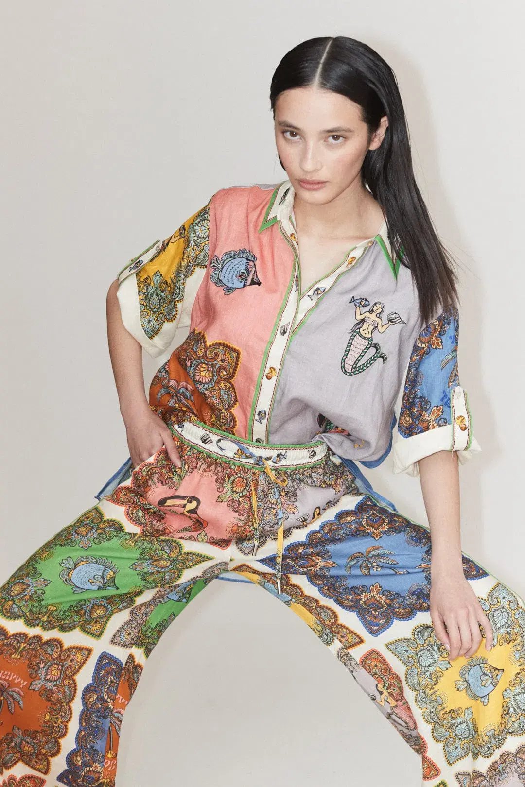Alemais Trippy Troppo Shirt and Pant Two Piece Set Multi Print Size 10 photo 4